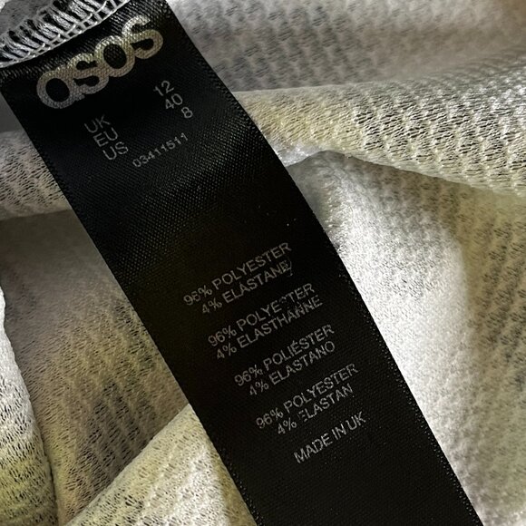 ASOS Sz 8 Black White Animal Print Short Sleeve Shift Swing Dress Crewneck - Picture 6 of 9